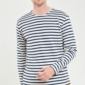 Unisex - Armor Lux Marine Breton Stripe Shirt Navy Cream Long Sleeve